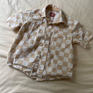 C&C California Kids Checkered Shirt in Cream and White
